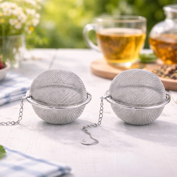 2 Silver Mesh Ball Tea Infusers - Picture 2 of 12